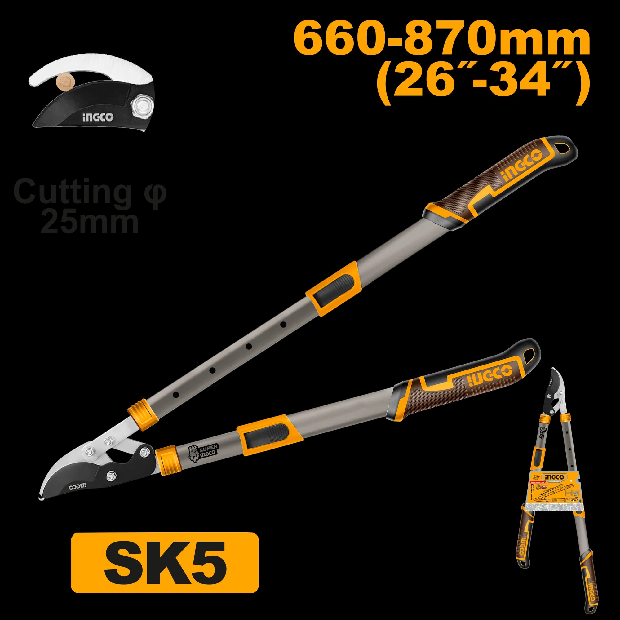 Foarfeca Pomi cu Maner Telescopic 660-870mm