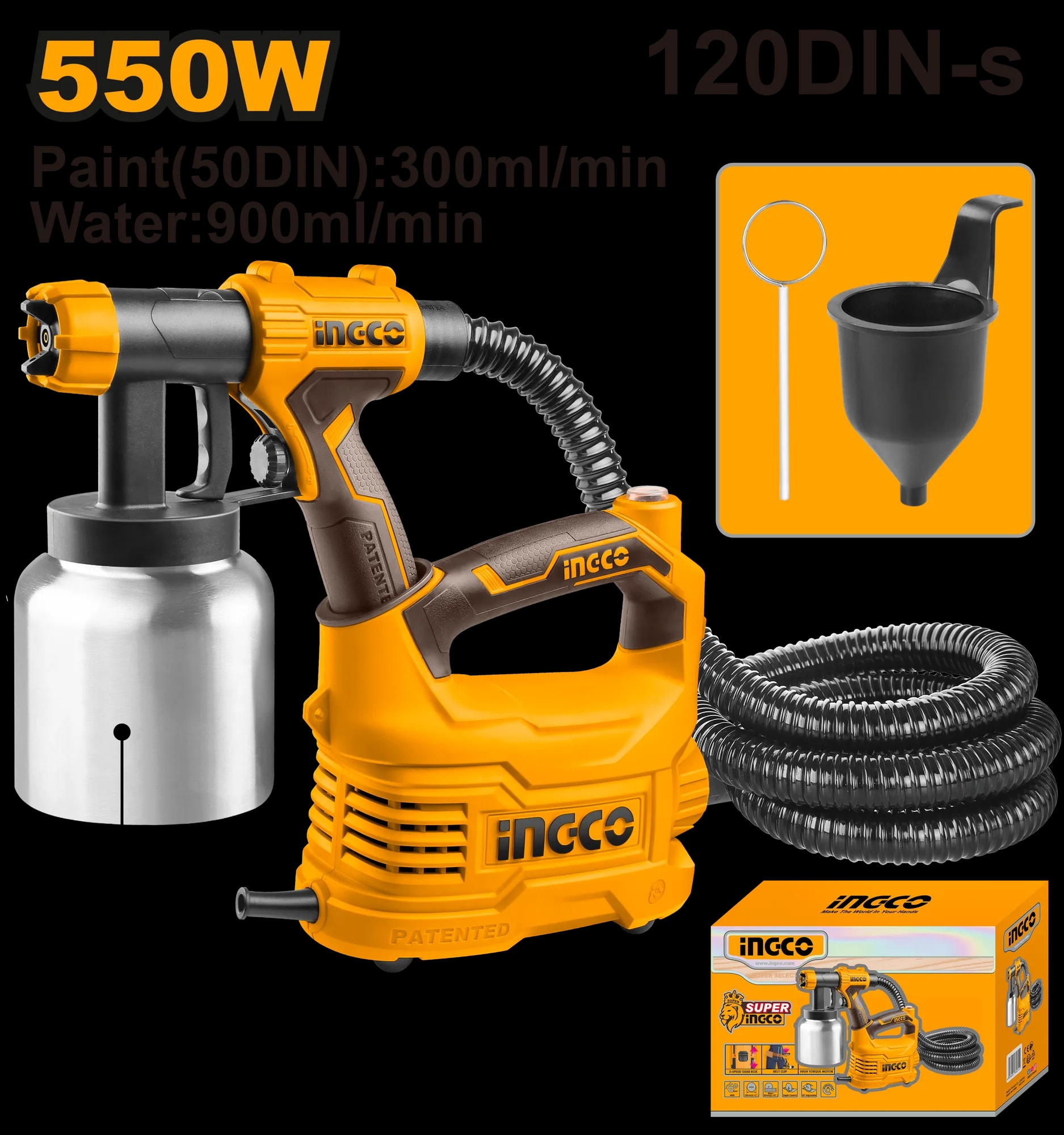 Pistol Vopsit 550W cu Vas Jos Metalic