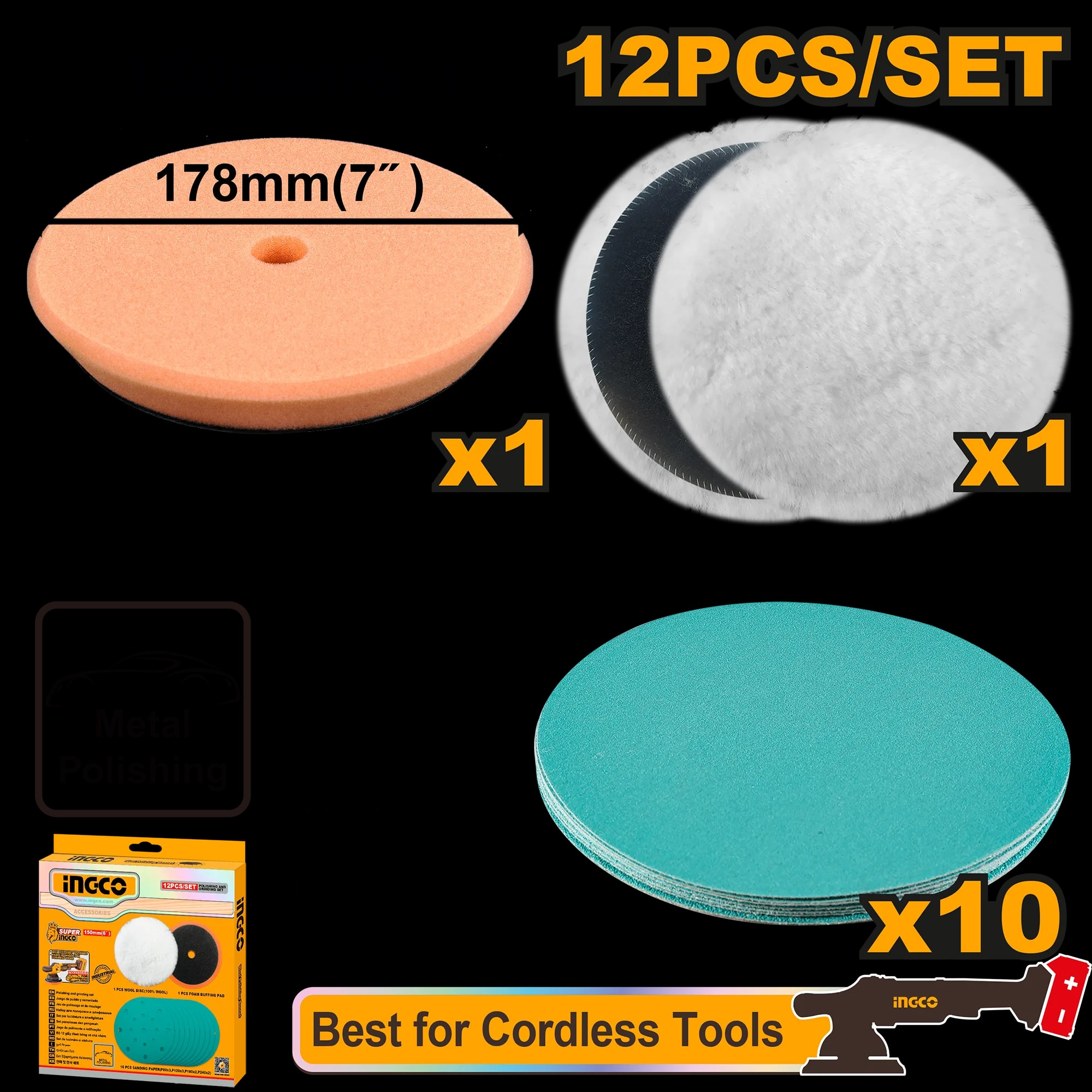 Disc Polish 150mm Set 12buc