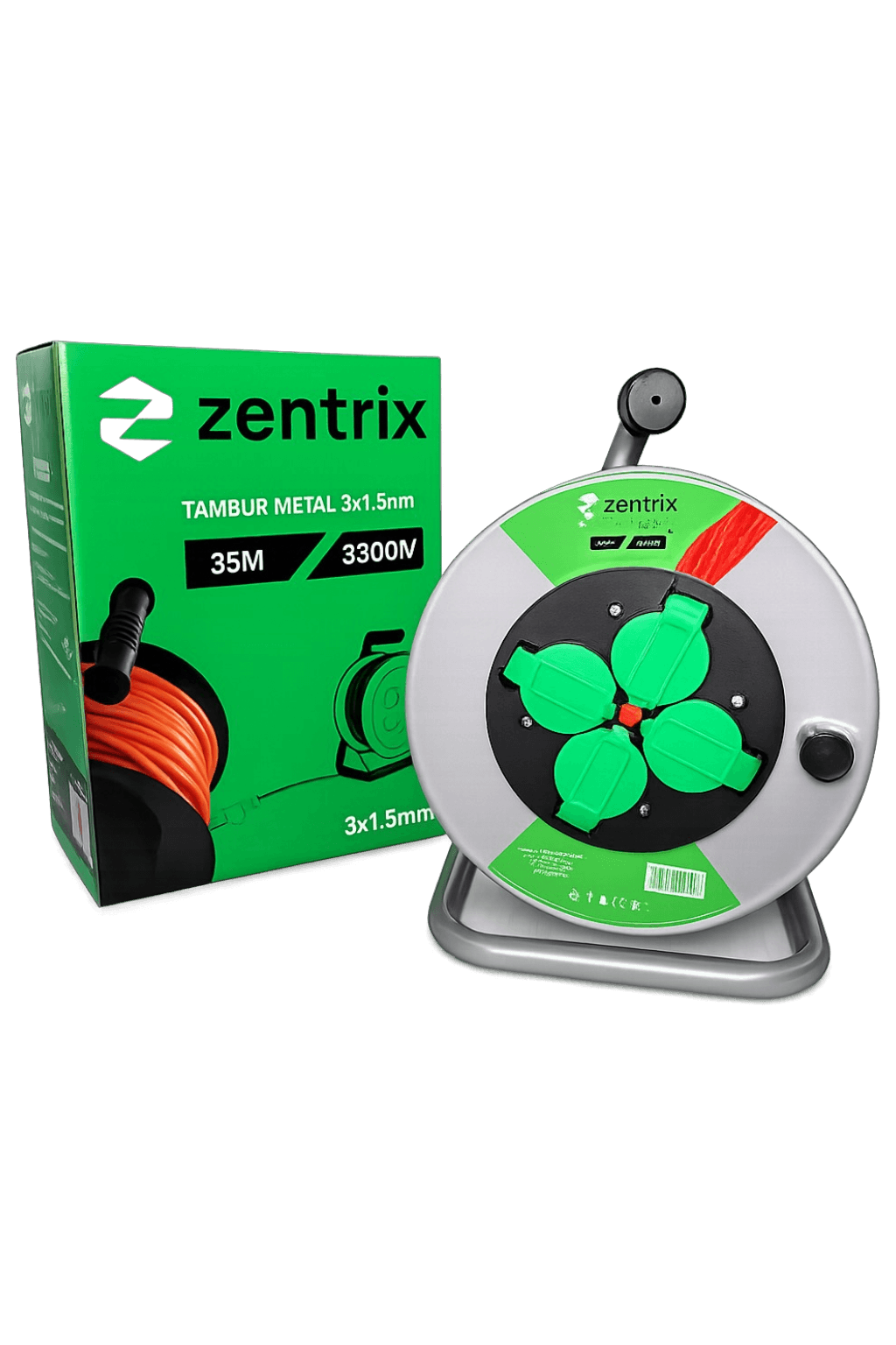 Derulator Electric Tambur Metalic 3x1.5mm 50M