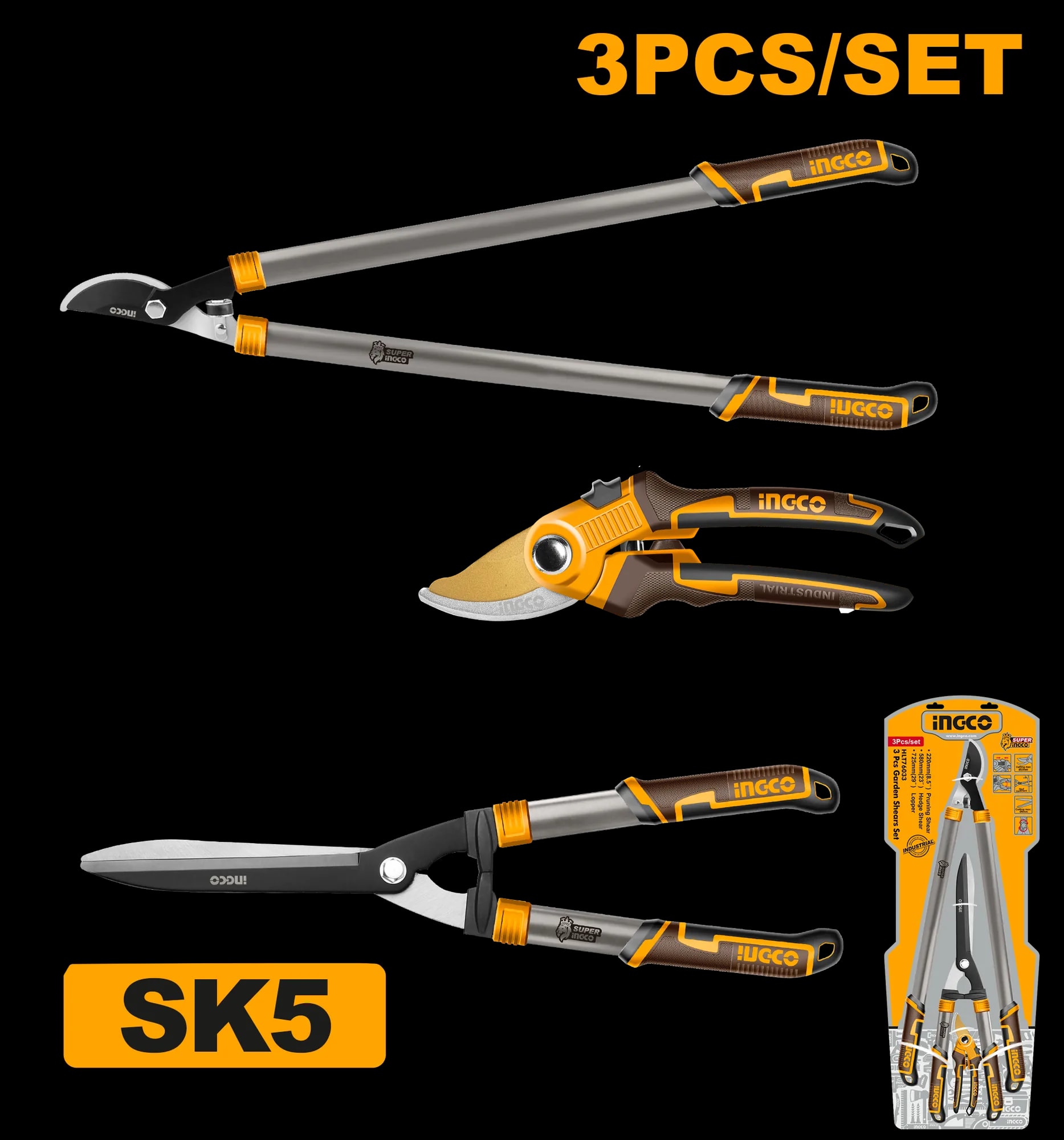 Foarfeca Gard Viu + Foarfeca Pomi Set 3buc