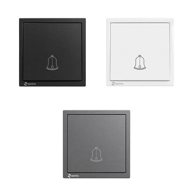 Buton sonerie  16A, 250V, 80 x 80 mm ALB