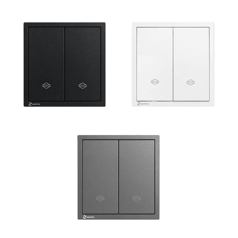Intrerupator 2 clapete cap-scara  16A, 250V, 80 x 80 mm GRI