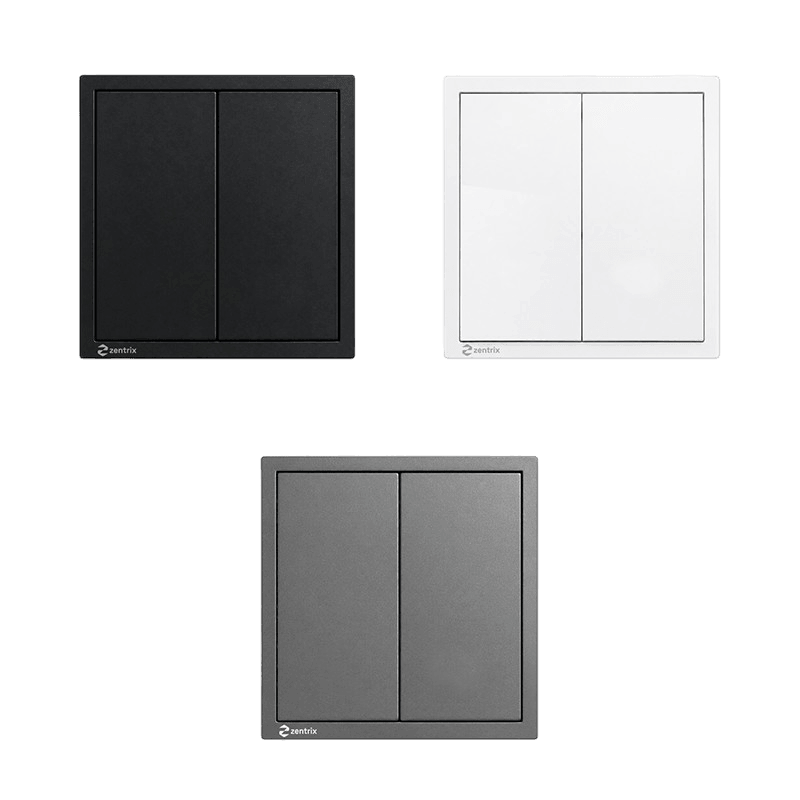 Intrerupator 2 clapete simplu  16A, 250V, 80 x 80 mm NEGRU