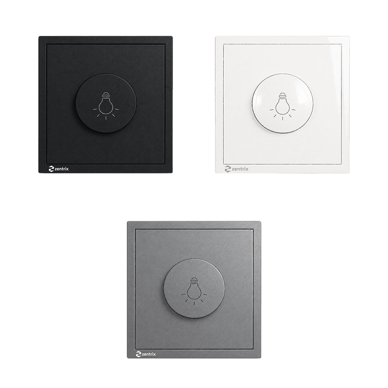 Dimmer Lumina  80 x 80 mm NEGRU