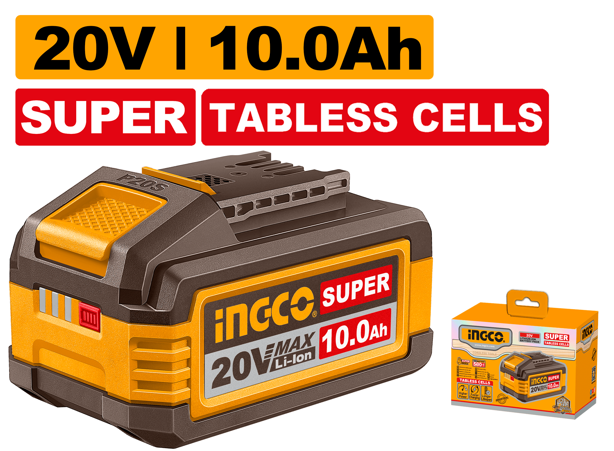 Baterie (Acumulator) 20V 10Ah Celule Tabless INGCO