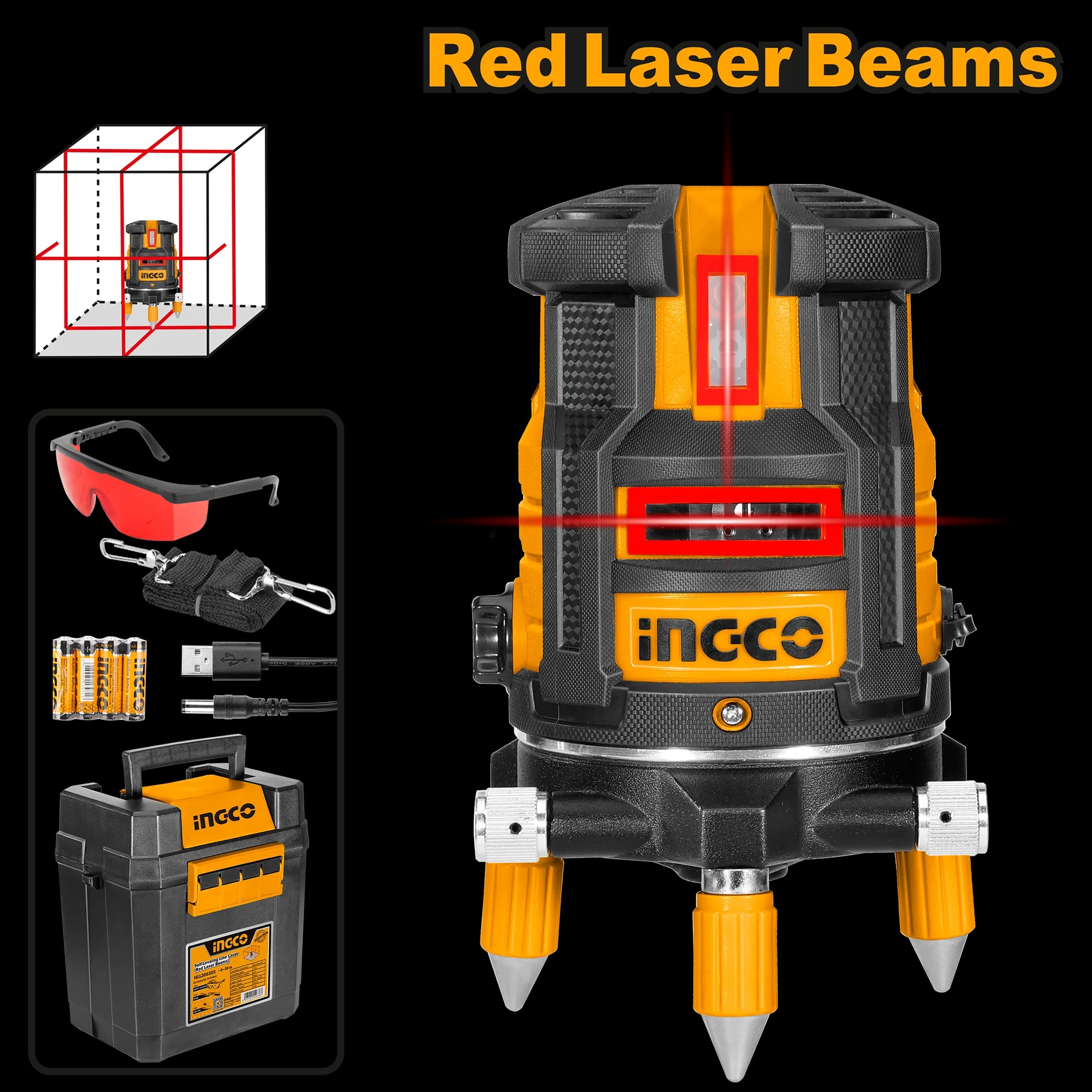 Nivela cu Laser Rosu Rotativa 360