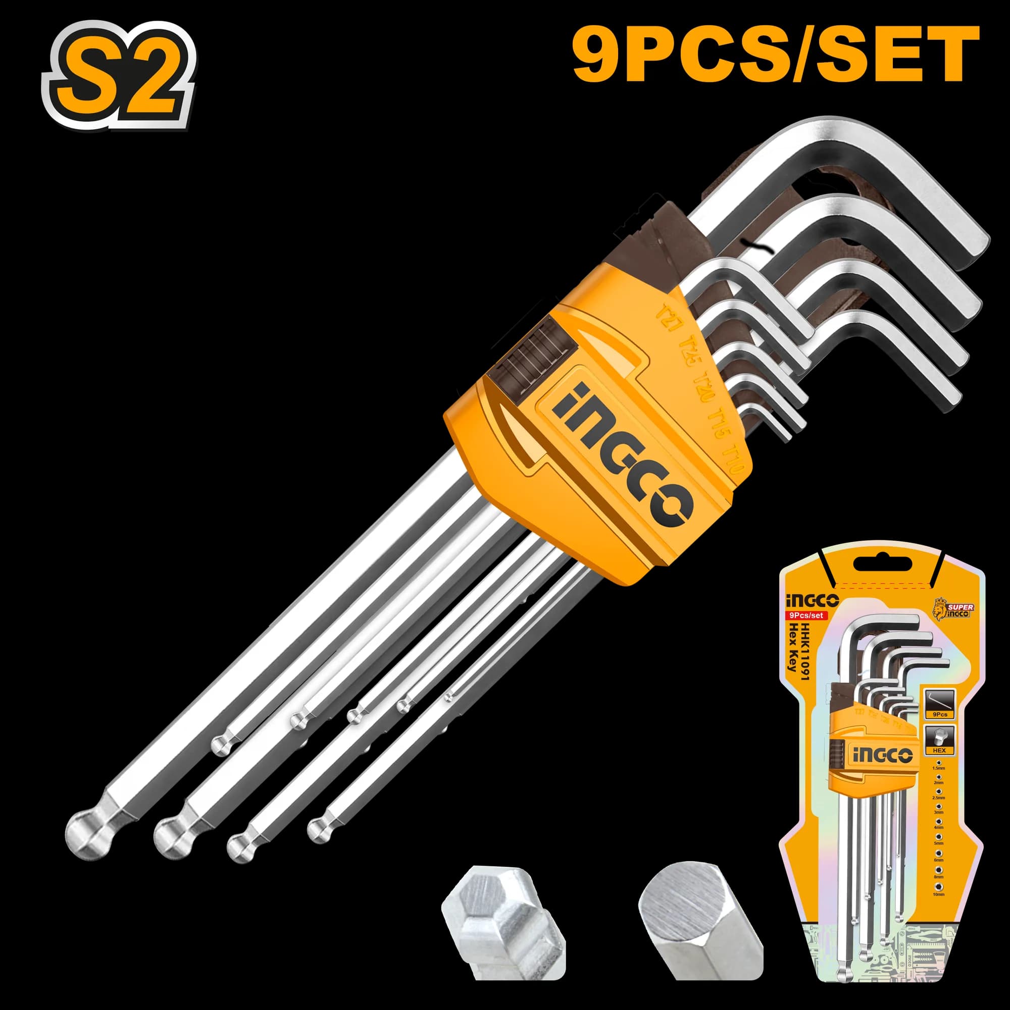 Set Imbus 1.5-10mm Extra Lung cu Bila 9buc